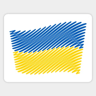 Ukraine Flag Scribble (Blue - Yellow) Magnet